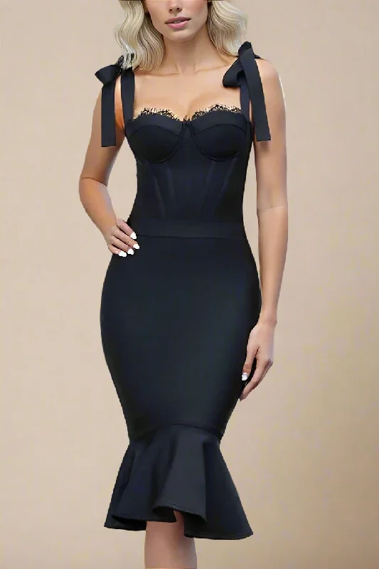 Nora Bandage Midi Dress - Classic Black