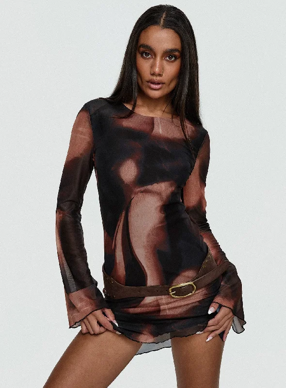 Party dresses for special occasions with custom designs and embroidery for exclusivity and uniqueness -Nyxia Long Sleeve Mini Dress Multi Party dresses for special occasions with custom designs and embroidery for exclusivity and uniqueness -Nyxia Long Sleeve Mini Dress Multi