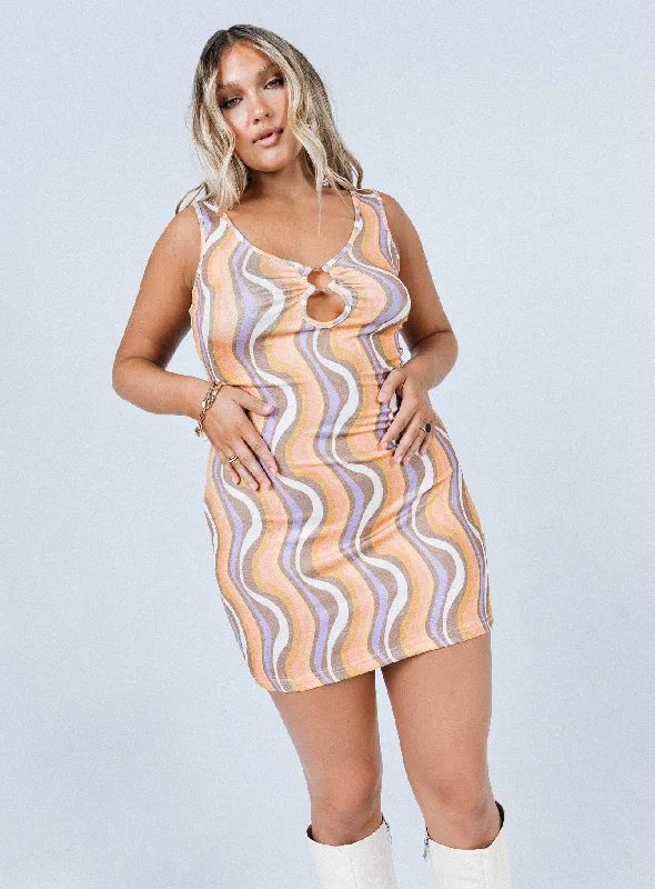 Modern corset dresses with lace details -Georgie Mini Dress Multi
