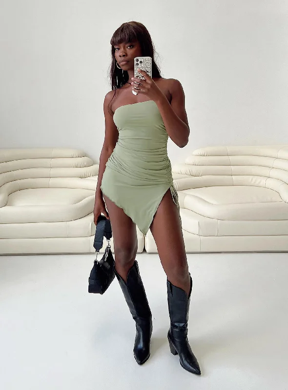 Formal birthday dresses for formal galas with unique cultural influences and traditional styles for cultural heritage -Caprani Mini Dress Sage Formal birthday dresses for formal galas with unique cultural influences and traditional styles for cultural heritage -Caprani Mini Dress Sage