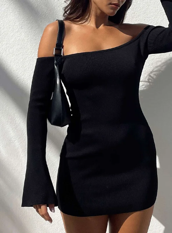 Birthday dresses for summer with sun protection and breathable fabrics for comfort and safety -Parisa Long Sleeve Mini Dress Black Birthday dresses for summer with sun protection and breathable fabrics for comfort and safety -Parisa Long Sleeve Mini Dress Black