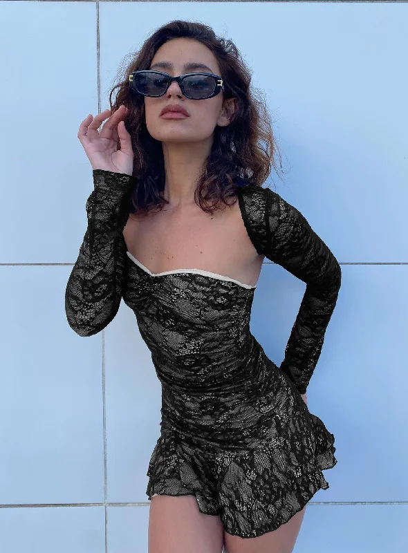 Corset dresses for formal events with elegant silhouettes and vintage-inspired styles for a timeless and refined look -Hendrie Lace Mini Dress Black Corset dresses for formal events with elegant silhouettes and vintage-inspired styles for a timeless and refined look -Hendrie Lace Mini Dress Black