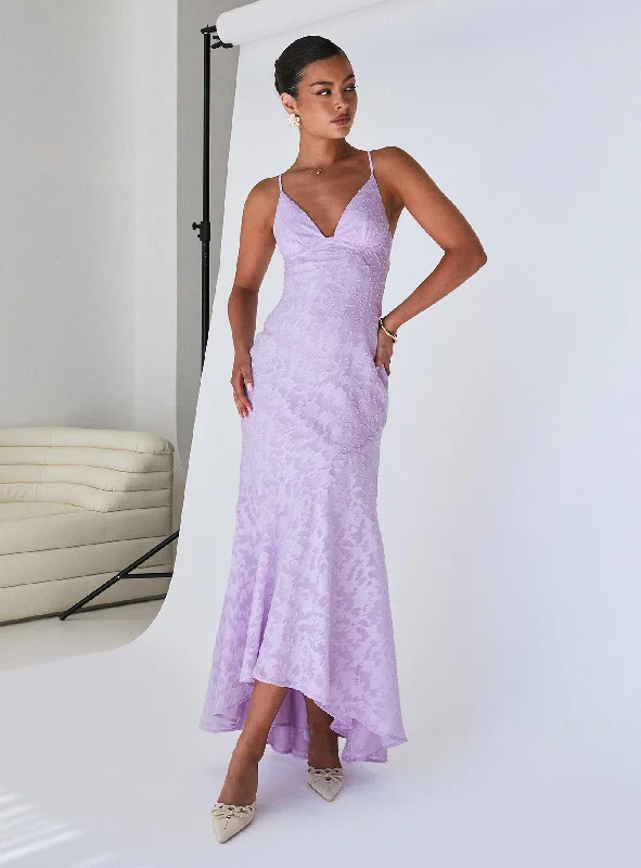 Formal dresses for formal events with sleeves -Cyrene Maxi Dress Lilac