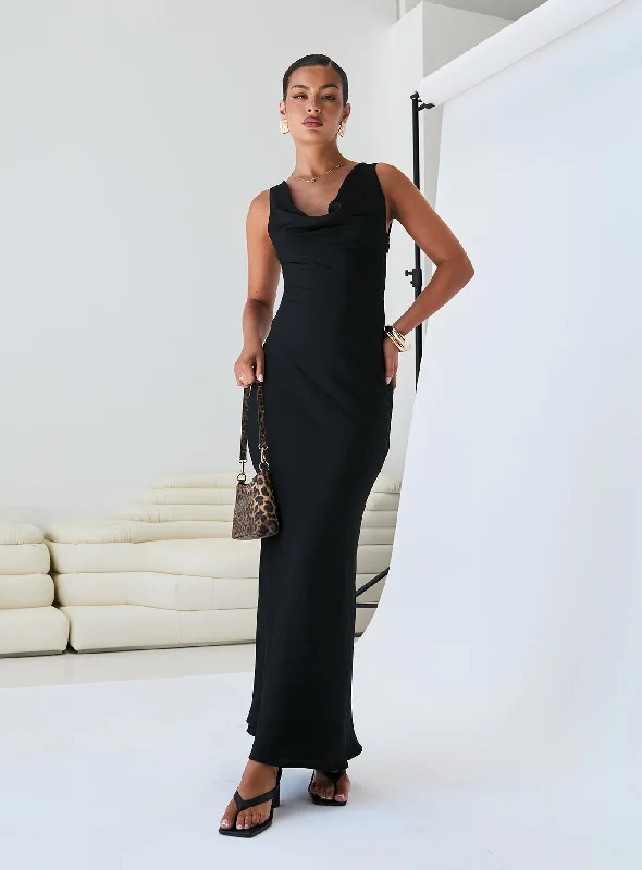 Prom dresses with smart temperature regulation for optimal comfort and relaxation -Make Memories Cowl Neck Maxi Dress Black Prom dresses with smart temperature regulation for optimal comfort and relaxation -Make Memories Cowl Neck Maxi Dress Black