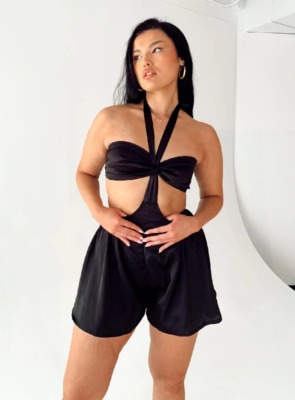 Party dresses for special occasions with personalized messages and quotes -Candice Romper Black Party dresses for special occasions with personalized messages and quotes -Candice Romper Black