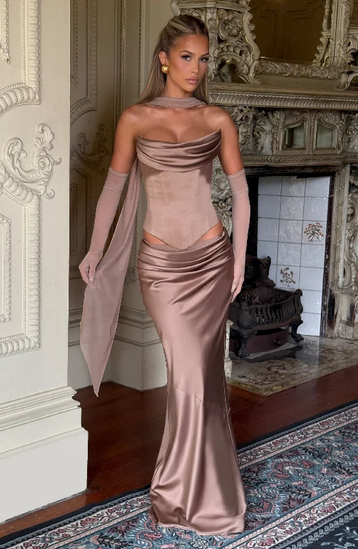 Wedding guest outfits using color-blocking techniques- -Bernadette Maxi Skirt - Hazel