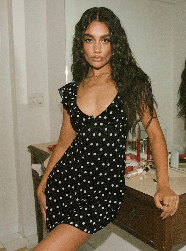 Prom dresses with innovative technology features and smart fabrics -I Guess So Mini Dress Black Polka Dot Prom dresses with innovative technology features and smart fabrics -I Guess So Mini Dress Black Polka Dot