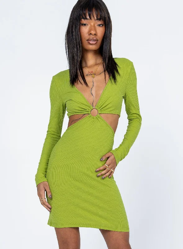 Corset dresses for summer with breathable fabrics -Ayrton Mini Dress Green
