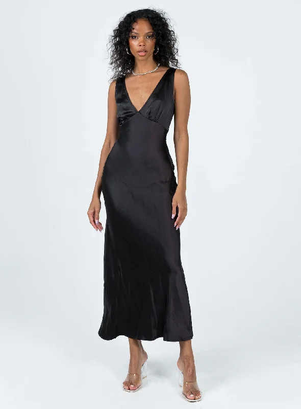 Party dresses for special occasions with custom designs and embroidery for exclusivity and uniqueness -Nellie Maxi Dress Black