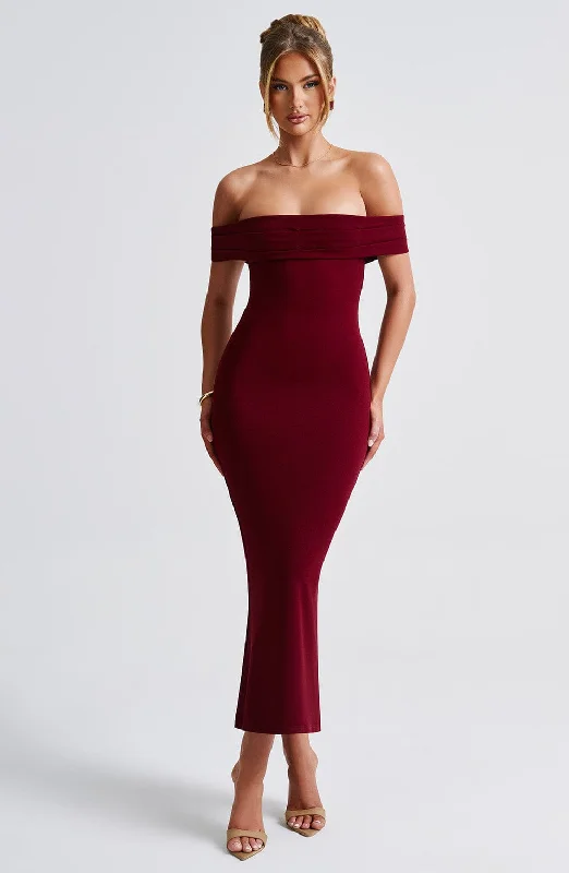 Formal dresses for formal events with elegant silhouettes and vintage-inspired styles for a timeless and refined look -Bex Midi Dress - Burgundy Formal dresses for formal events with elegant silhouettes and vintage-inspired styles for a timeless and refined look -Bex Midi Dress - Burgundy