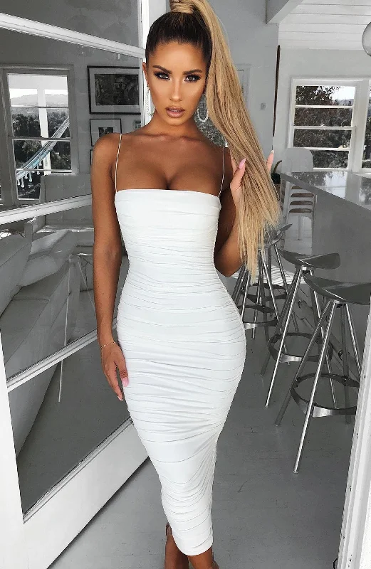 Wedding dresses for outdoor events with mesh and lace -Haven Maxi Dress - White