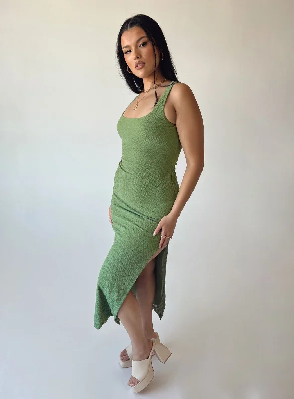 Corset dresses for special occasions with personalized messages and quotes for a personal and meaningful touch -Suzie Maxi Dress Green