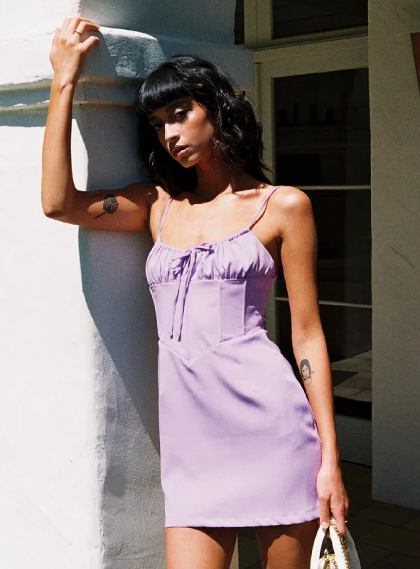 Party dresses for winter formal events -Unforgettable Mini Dress Purple