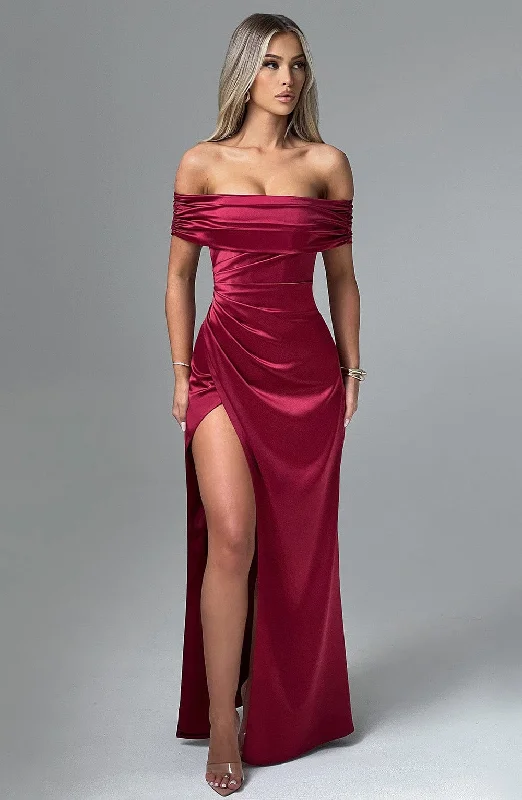 Formal corset dresses for formal galas with unique cultural influences and traditional styles for cultural heritage -Gwendolyn Maxi Dress - Burgundy Formal corset dresses for formal galas with unique cultural influences and traditional styles for cultural heritage -Gwendolyn Maxi Dress - Burgundy
