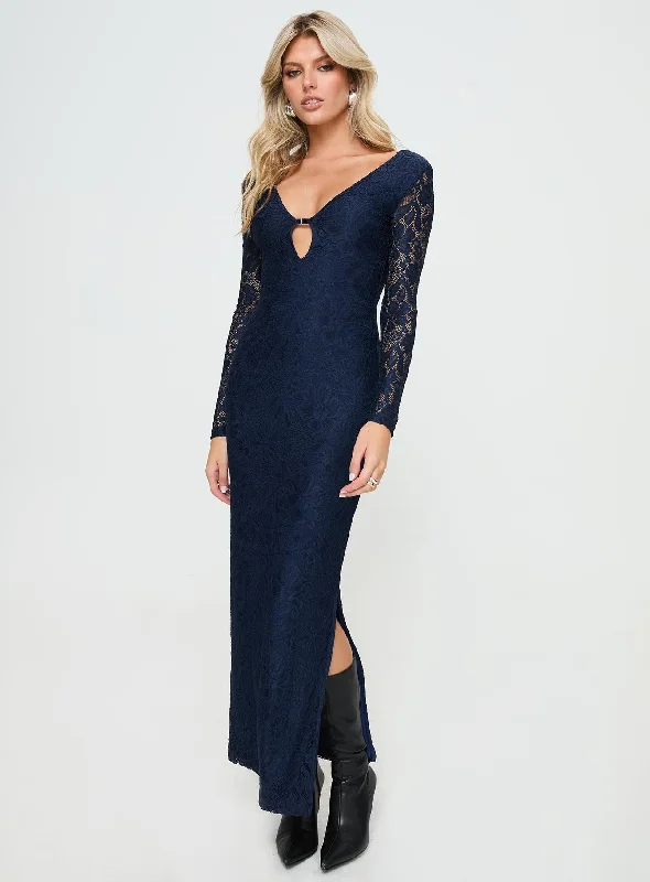 Corset dresses for special occasions with personalized messages and quotes for a personal and meaningful touch -Marceline Long Sleeve Maxi Dress Navy Corset dresses for special occasions with personalized messages and quotes for a personal and meaningful touch -Marceline Long Sleeve Maxi Dress Navy