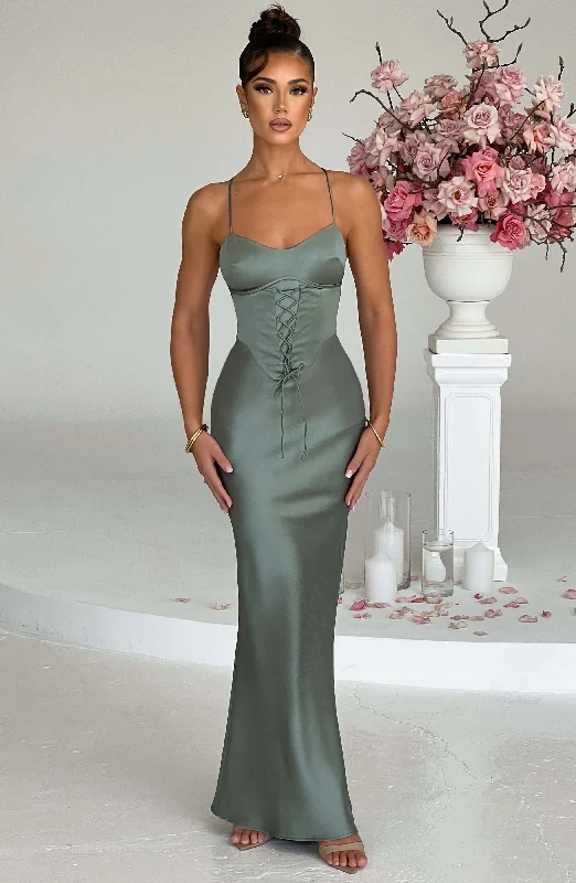Formal party dresses with sophisticated designs and luxurious fabrics for formal galas and high-end events -Lillia Maxi Dress - Sage Formal party dresses with sophisticated designs and luxurious fabrics for formal galas and high-end events -Lillia Maxi Dress - Sage